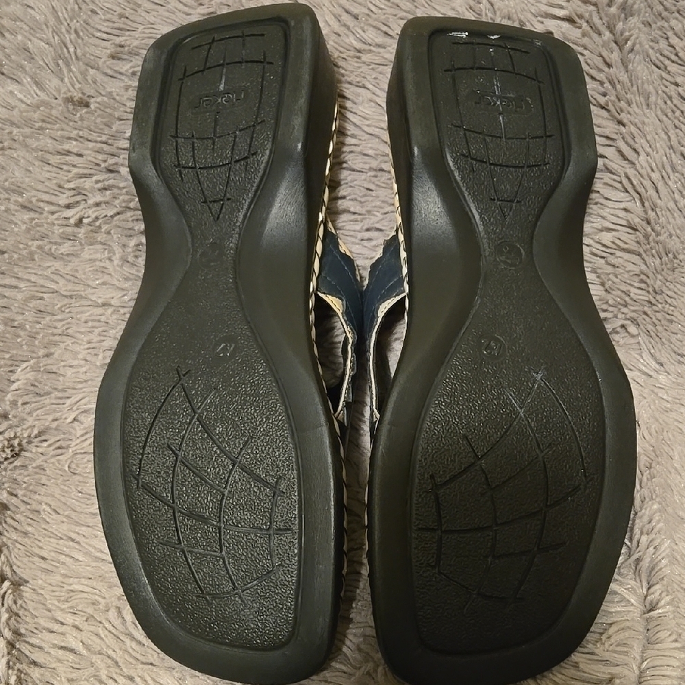 Rieker Women's Navy Mules Sandals Antistress 42 US 11 Wide Soft - Picture 3 of 5